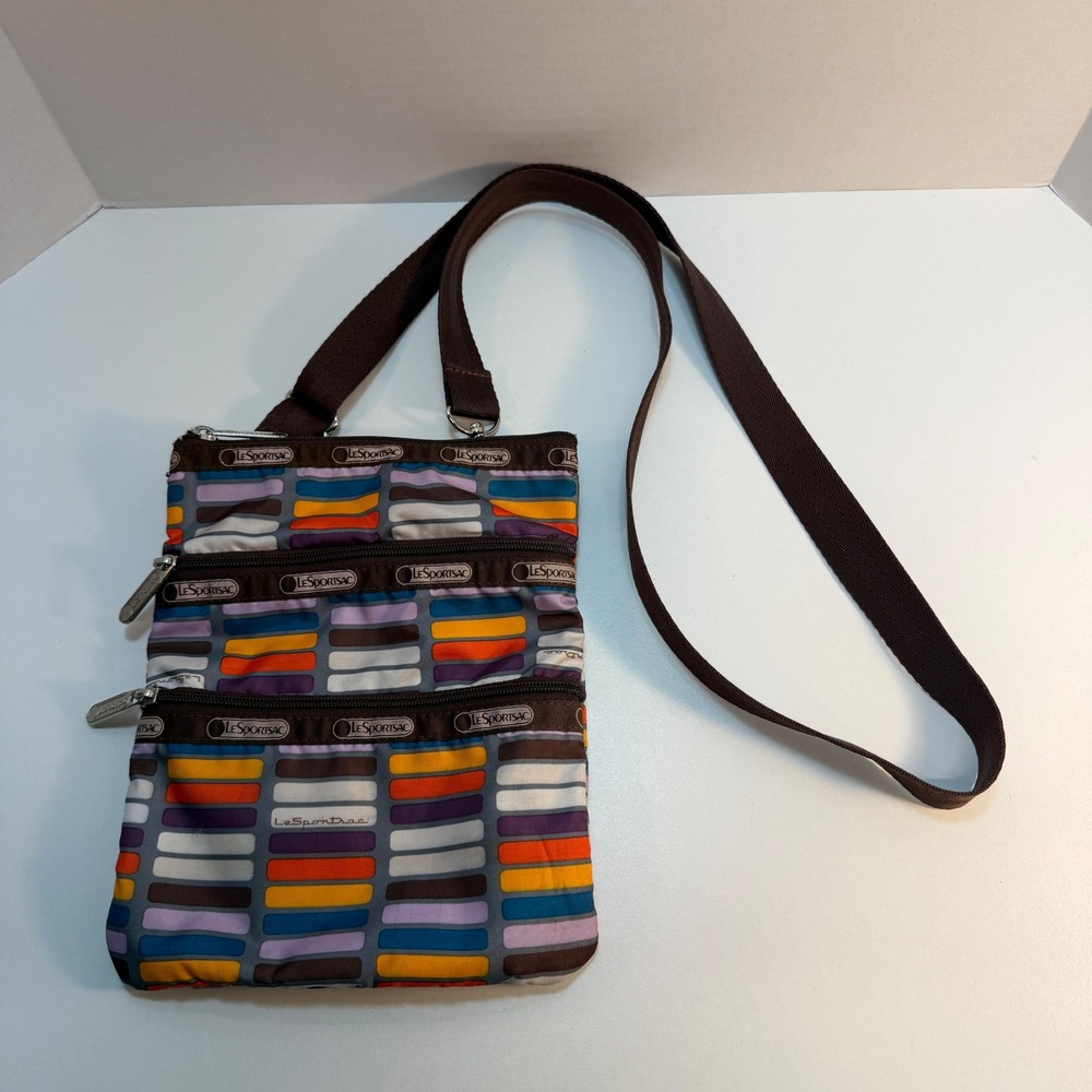LeSportsac Crossbody Bag Colorful Block Print Adjustable Strap‎